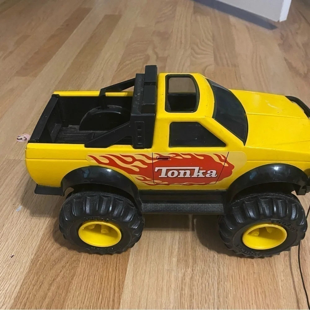 Vintage Tonka Steel 4x4 Dune Squad Truck W/ Hook Yellow Monster Lifted Toy